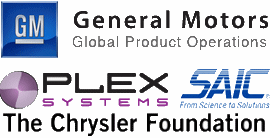 Our Sponsors: General Motors, Plex Systems, Inc., SAIC, and The Chrysler Foundation.