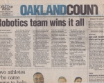 Robotics Team Wins it All! - Oakland Press (4/26/2005)